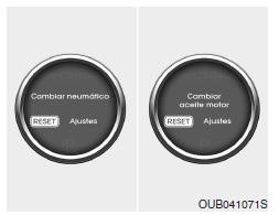 Servicio del aceite del motor (rotación de los neumáticos)