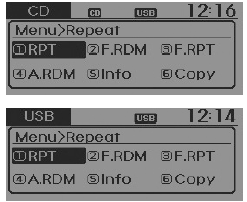 MENÚ : MP3 CD / USB
