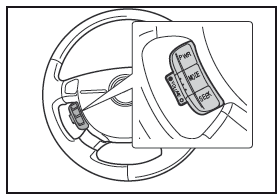 Controles de audio en el volante de la dirección