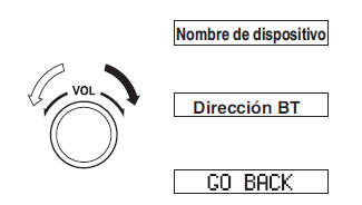 Exhibición de información de dispositivo audio Bluetooth 