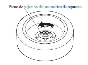 Para sacar el neumático de repuesto