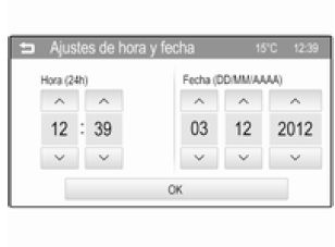 Ajustar hora y fecha