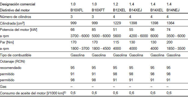 Datos del motor