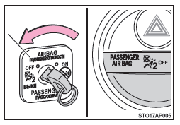 Desactivación del cojín de aire del asiento del pasajero delantero