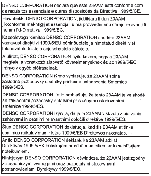 Certificación del sistema de aviso de la presión de los neumáticos