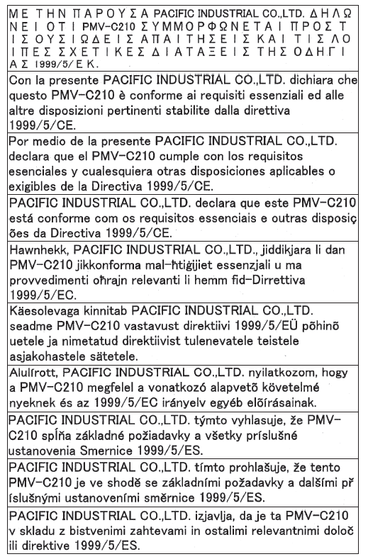 Certificación del sistema de aviso de la presión de los neumáticos