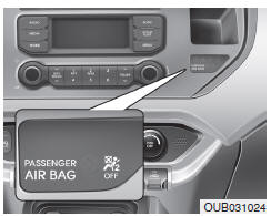 Indicador OFF del airbag delantero del acompañante (opcional)